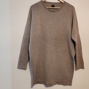 PAUW Tan/Taupe Cashmete Wool Long Sleeve Tunic Sweater Size 1 /S Oversized